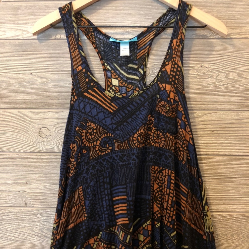 Buttons Racerback Graphic Tank Top